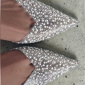 Zara NTW clear pearl heel slingbacks